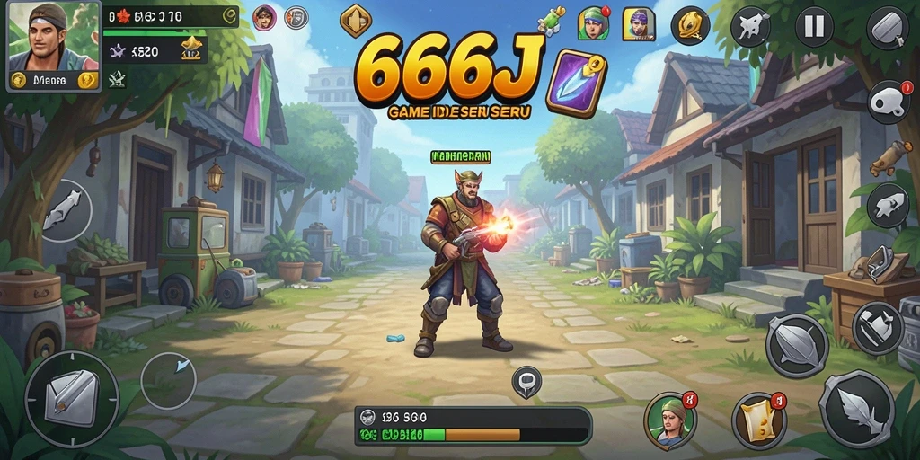 Screenshot utama 666J menampilkan pemain mengelola sumber daya dalam mode Idle.