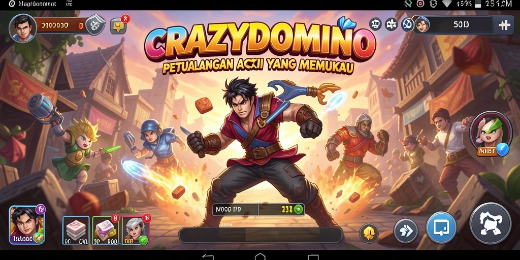 Tampilan gameplay seru dari <strong>CRAZYDOMINO</strong> dengan aksi petualangan yang memukau.