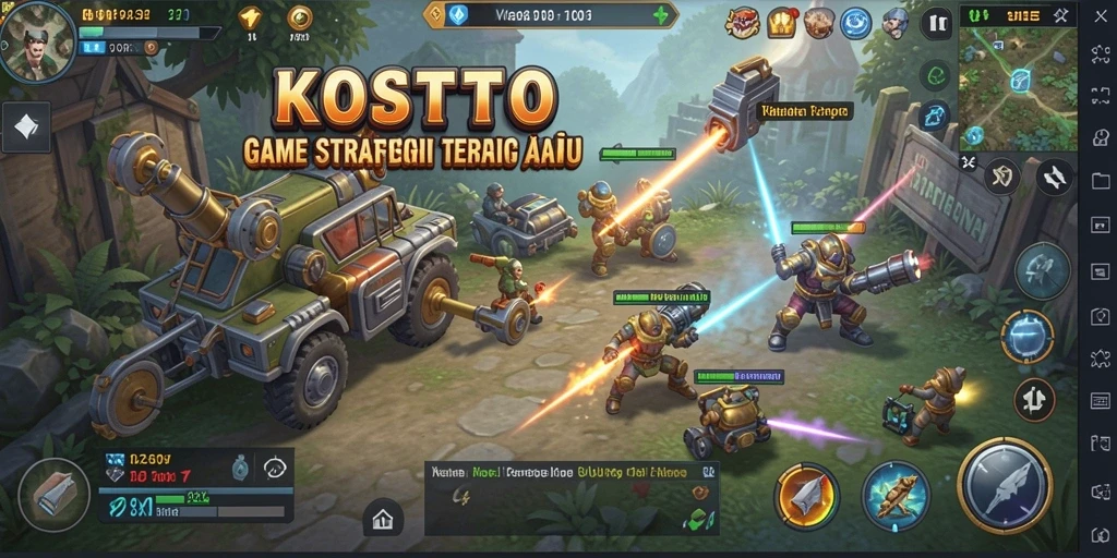 Screenshot gameplay KOSTOTO yang menunjukkan aksi strategi seru.