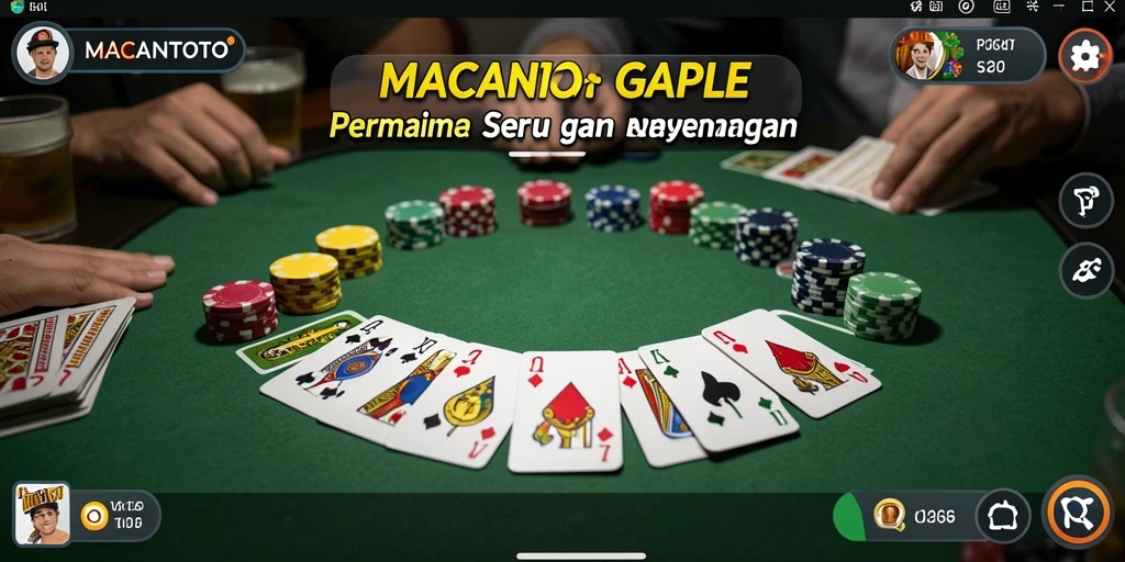 Tampilan gameplay seru dari aplikasi Gaple MACANTOTO.