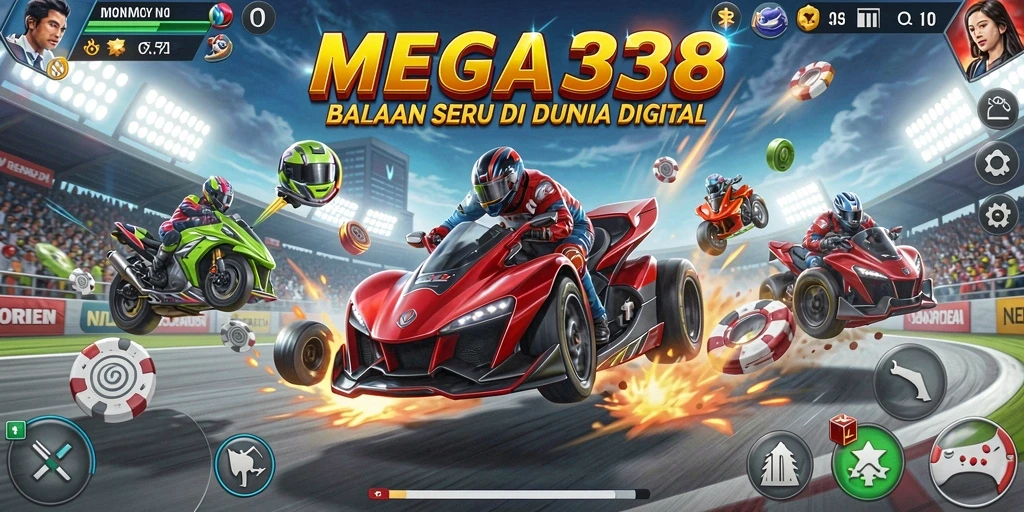 Tampilan gameplay racing yang mendebarkan dan menakjubkan di MEGA338.