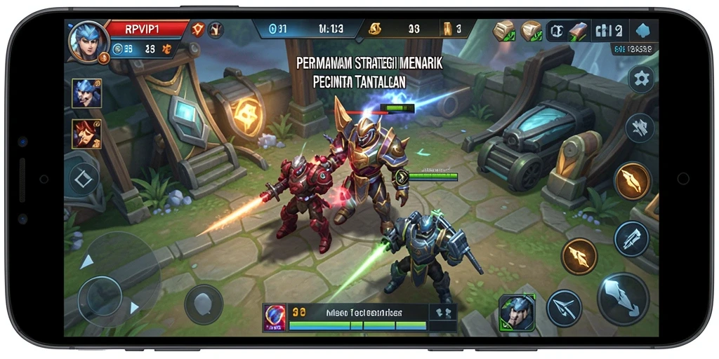 Tampilan gameplay RPVIP1 dengan pertempuran strategi yang mendebarkan.