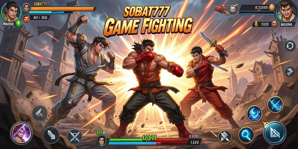 Tampilan seru dari gameplay SOBAT777 dalam pertarungan Fighting.
