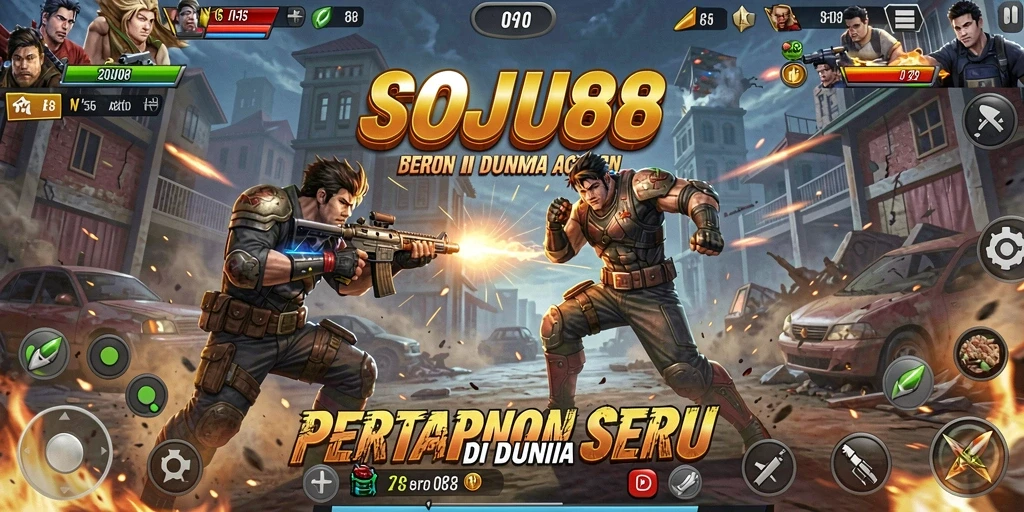 Screenshot menampilkan aksi seru dalam game SOJU88.