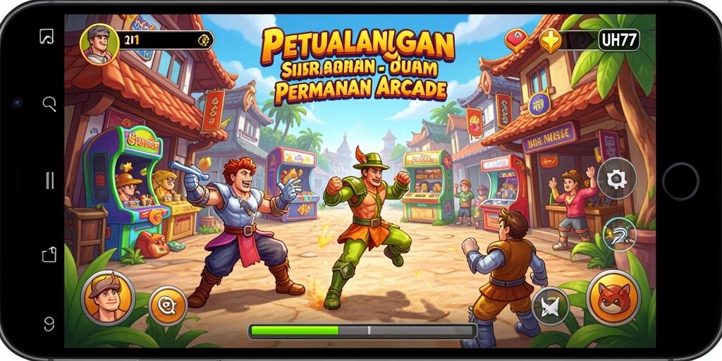 Screenshot UH77 menampilkan gameplay Arcade yang seru dan menantang.