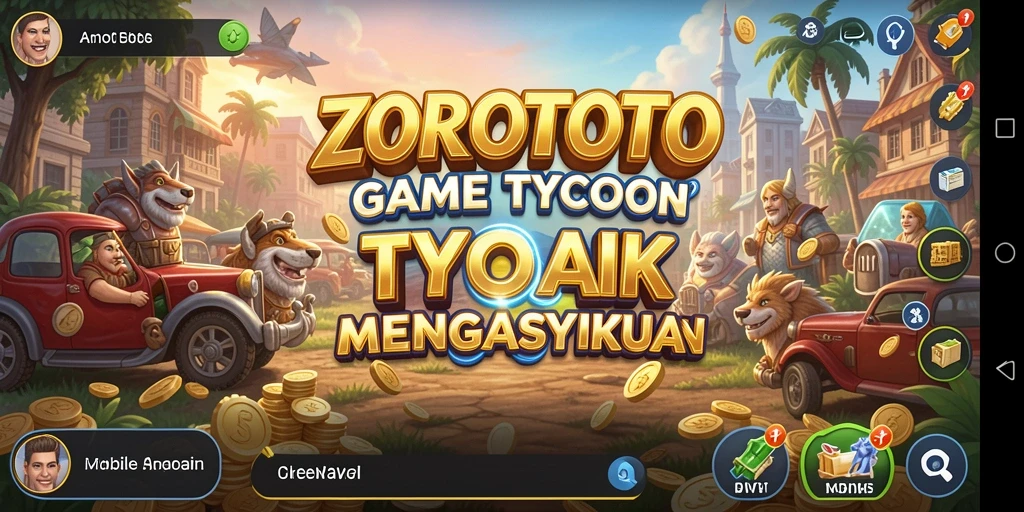 Tampilan gameplay ZOROTOTO yang menarik dalam membangun bisnis.